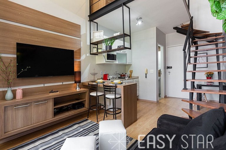 Easy Star - Lindo Duplex de Alto Padrão Próximo a Berrini -