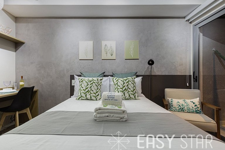 Easy Star - Studio Incrível com vaga e piscina em Moema - ET