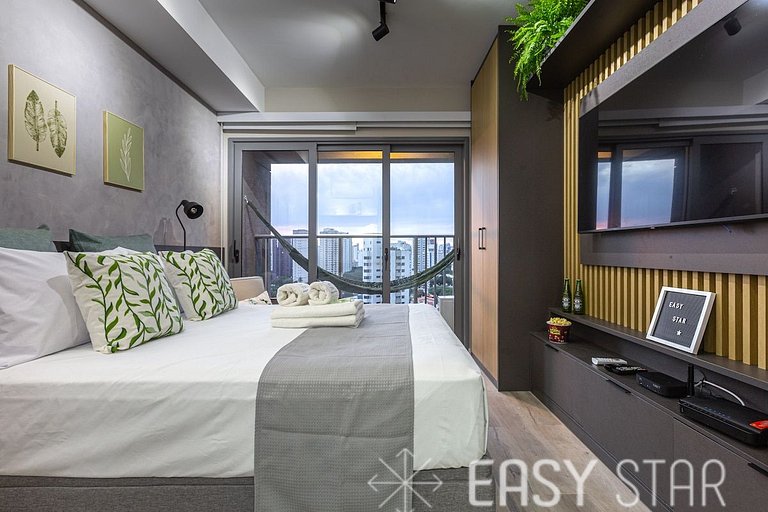 Easy Star - Studio Incrível com vaga e piscina em Moema - ET
