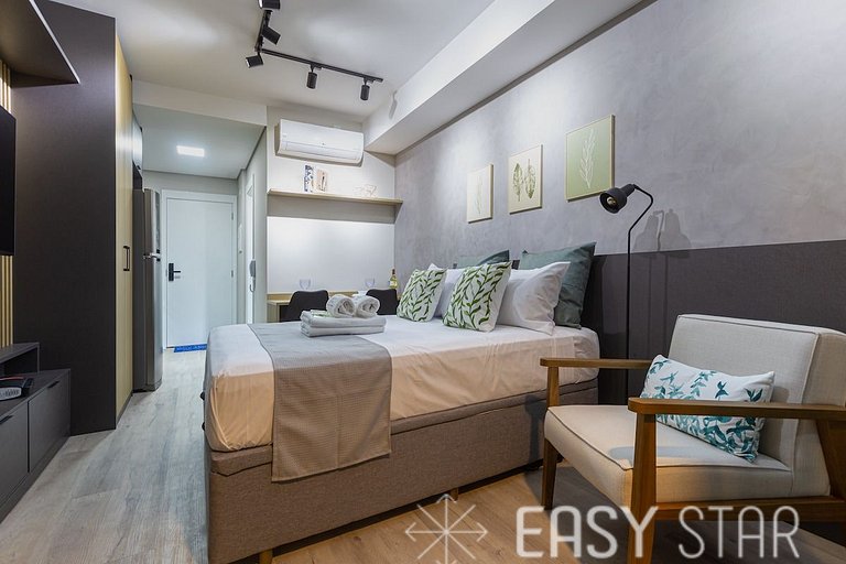 Easy Star - Studio Incrível com vaga e piscina em Moema - ET