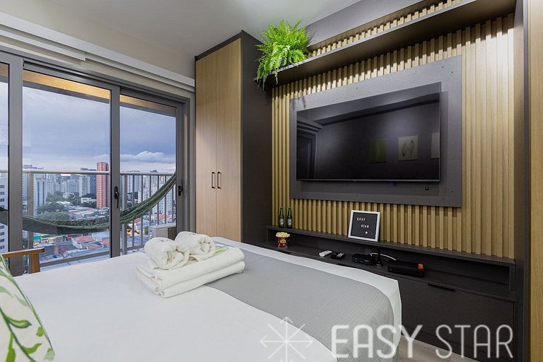 Easy Star - Studio Incrível com vaga e piscina em Moema - ET