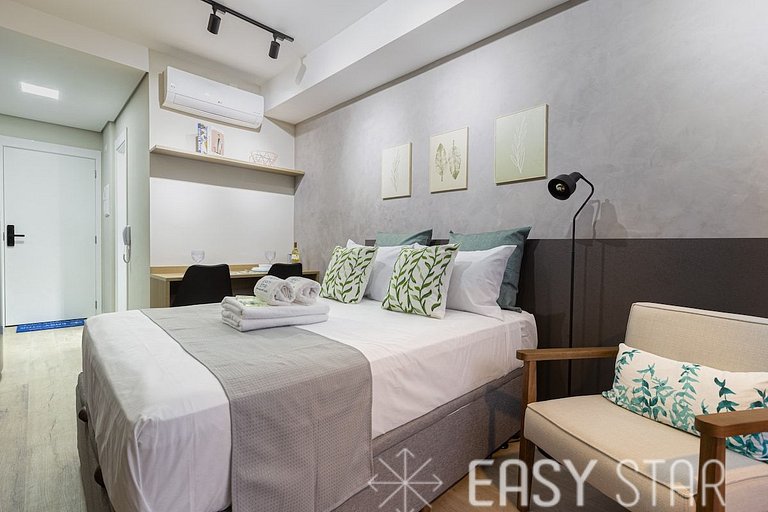 Easy Star - Studio Incrível com vaga e piscina em Moema - ET