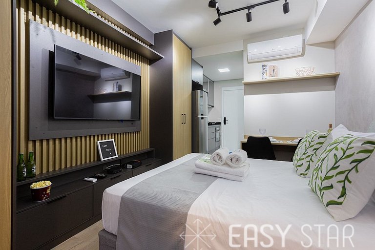 Easy Star - Studio Incrível com vaga e piscina em Moema - ET