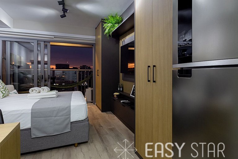 Easy Star - Studio Incrível com vaga e piscina em Moema - ET