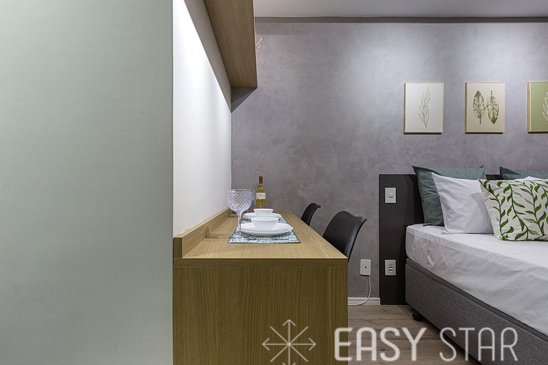 Easy Star - Studio Incrível com vaga e piscina em Moema - ET