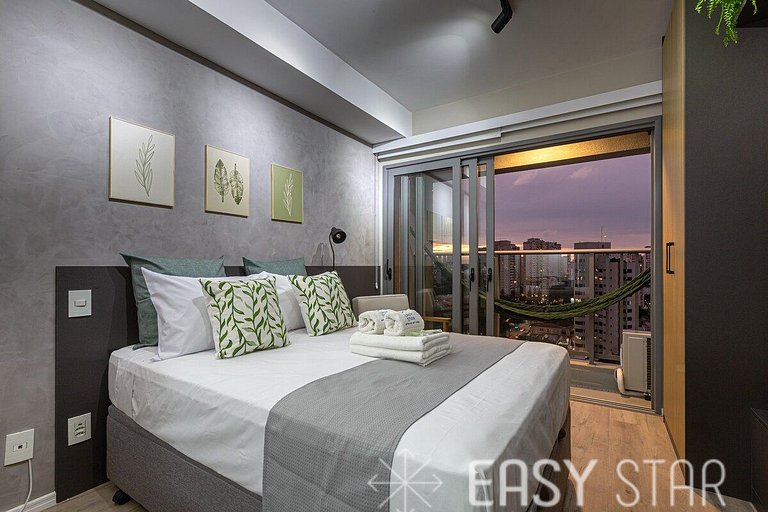 Easy Star - Studio Incrível com vaga e piscina em Moema - ET