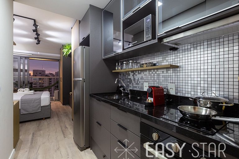 Easy Star - Studio Incrível com vaga e piscina em Moema - ET