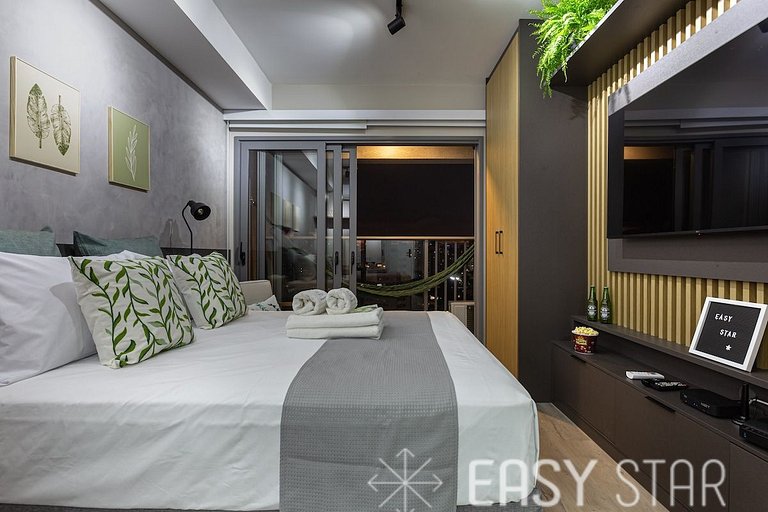 Easy Star - Studio Incrível com vaga e piscina em Moema - ET