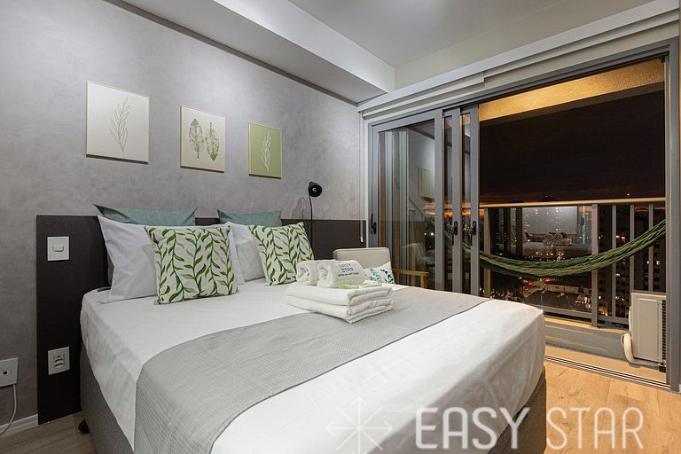 Easy Star - Studio Incrível com vaga e piscina em Moema - ET