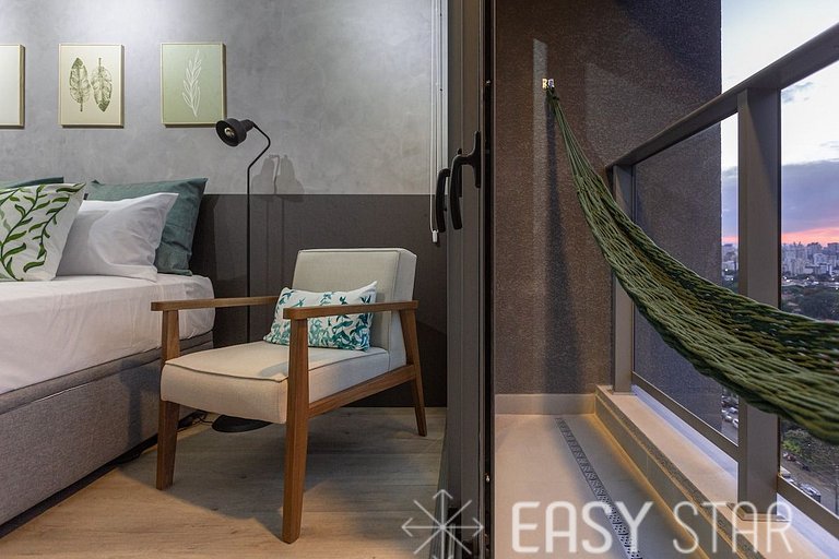 Easy Star - Studio Incrível com vaga e piscina em Moema - ET