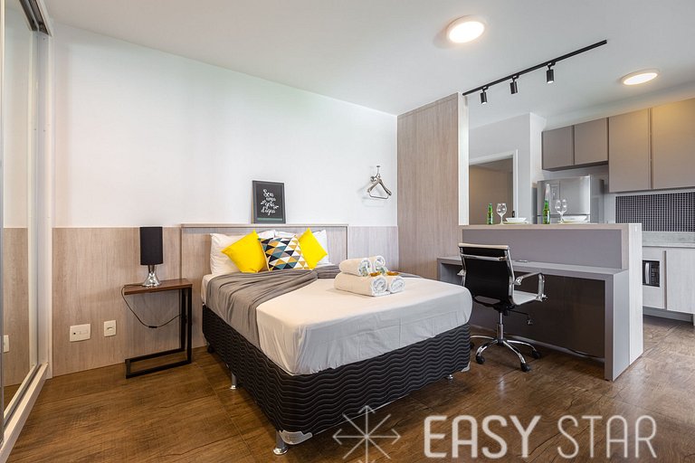 Easy Star - Lindo Studio no Coração do Campo Belo - BN01H