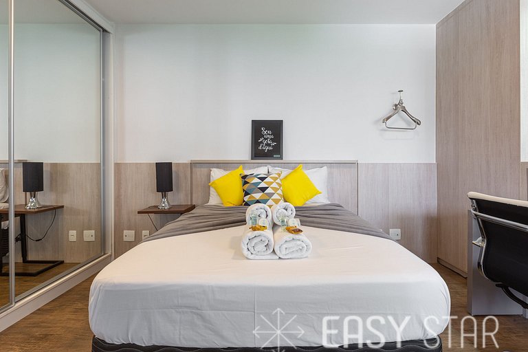 Easy Star - Lindo Studio no Coração do Campo Belo - BN01H