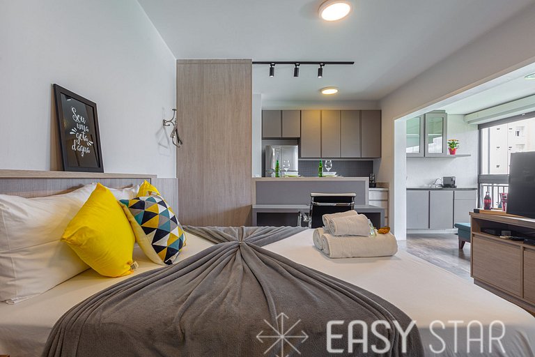Easy Star - Lindo Studio no Coração do Campo Belo - BN01H