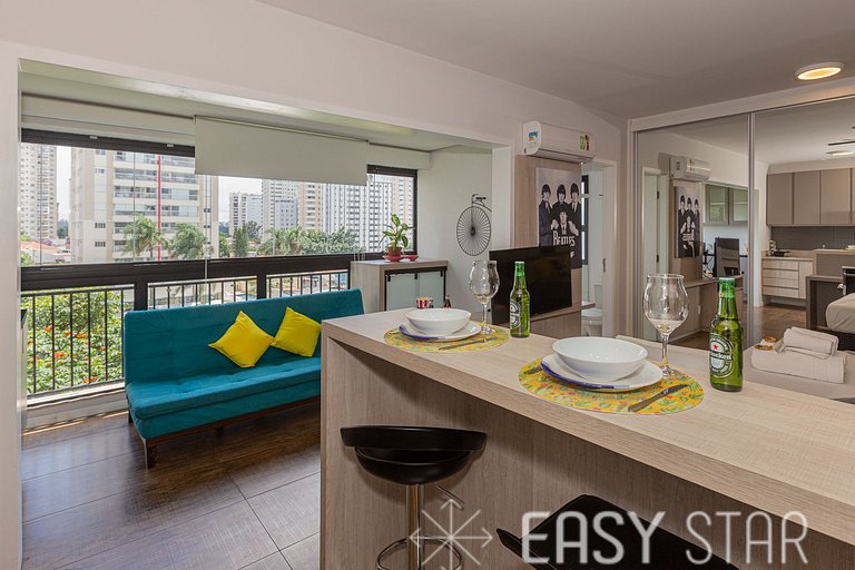 Easy Star - Lindo Studio no Coração do Campo Belo - BN01H