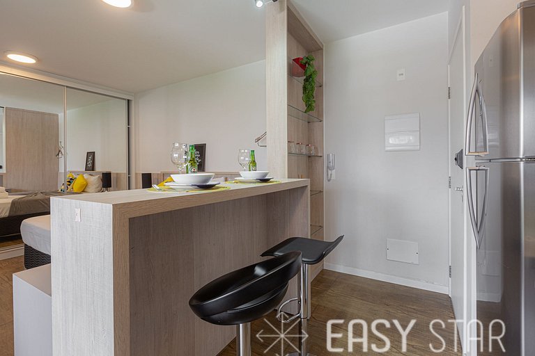 Easy Star - Lindo Studio no Coração do Campo Belo - BN01H