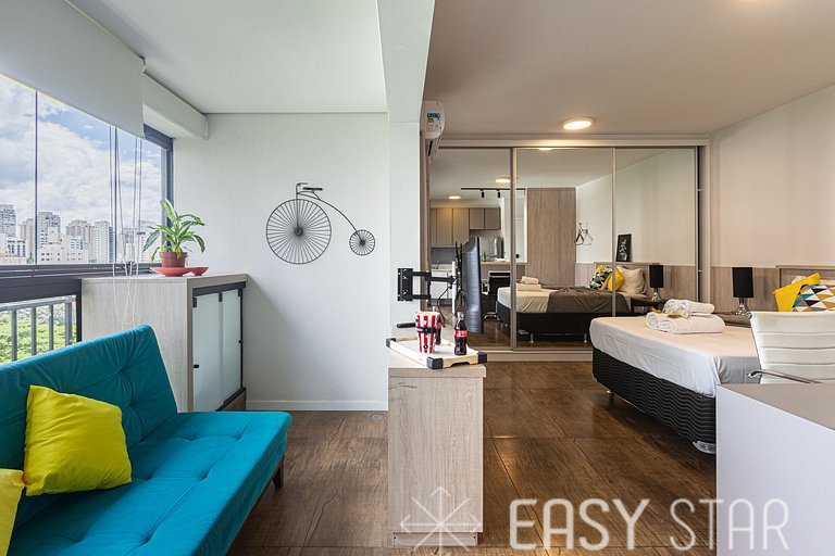 Easy Star - Lindo Studio no Coração do Campo Belo - BN01H