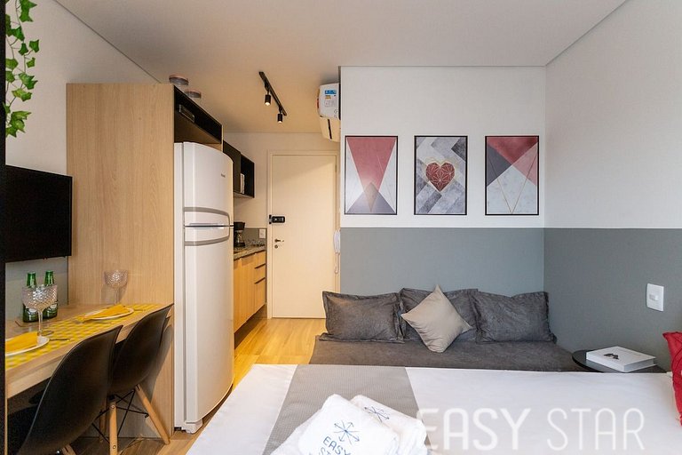 Studio prático e aconchegante na Bela Vista