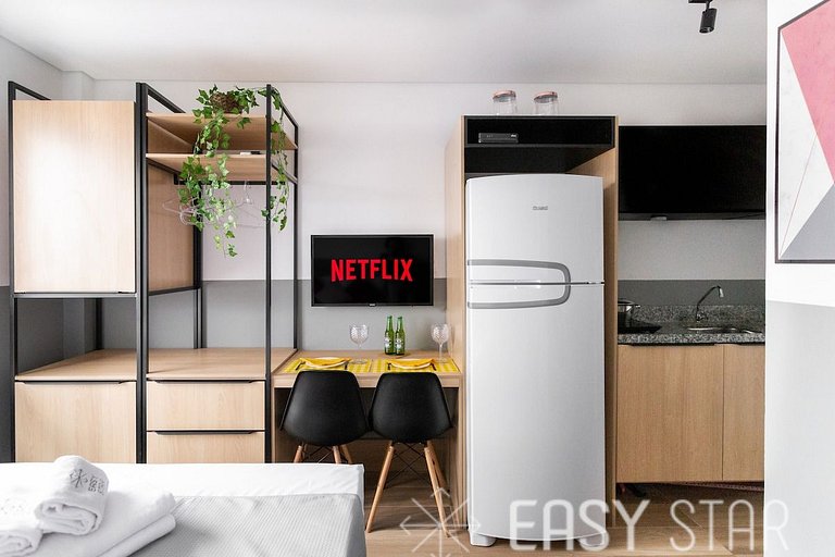 Studio prático e aconchegante na Bela Vista