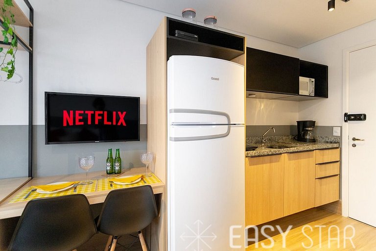 Studio prático e aconchegante na Bela Vista