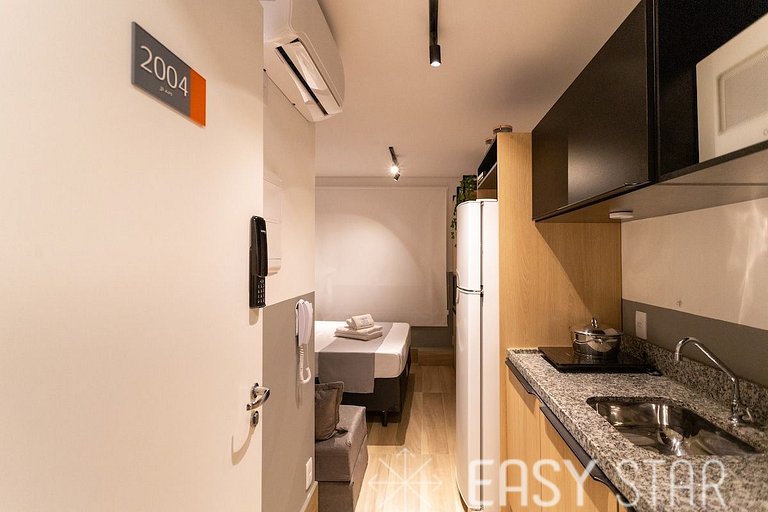 Studio prático e aconchegante na Bela Vista