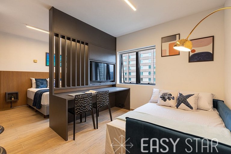 Easy Star - Flat gracioso ao lado da Berrini - PA01H
