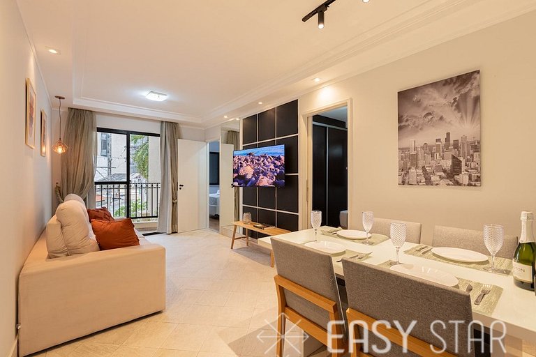 Easy Star - Lindo apto dois quartos na Vila Olímpia - PQ01H