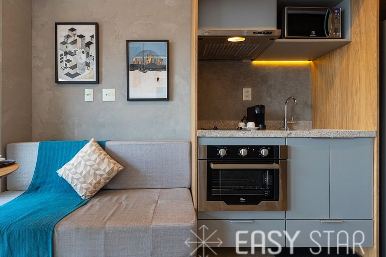 Easy Star - Lindo Studio ao lado do metrô em Moema - SQ01H