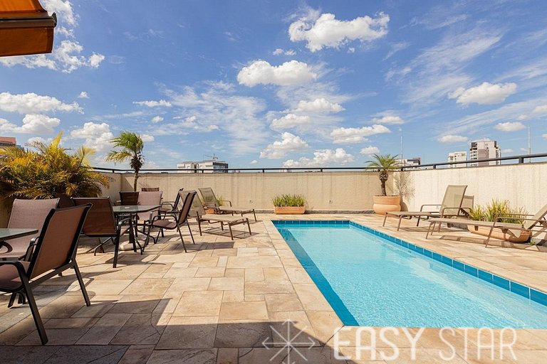 Easy Star - Apartamento na Vila Olímpia com ofurô e vista in