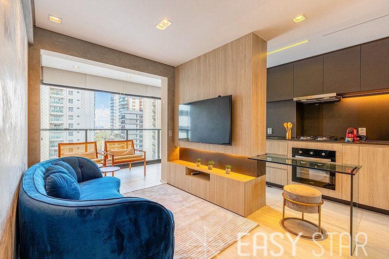 Luxuoso apartamento iluminado 2 quartos Pinheiros