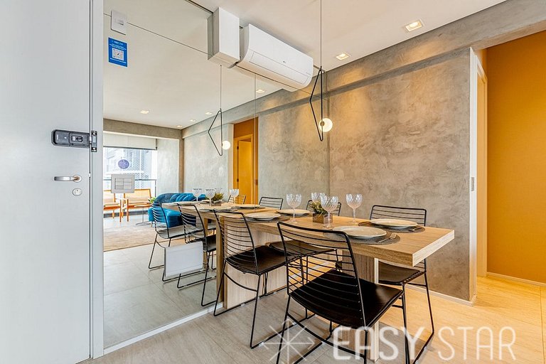 Luxuoso apartamento iluminado 2 quartos Pinheiros