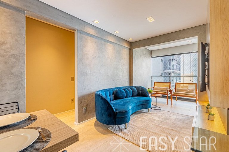 Luxuoso apartamento iluminado 2 quartos Pinheiros
