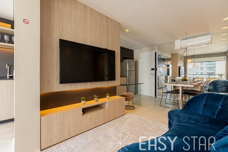 Luxuoso apartamento iluminado 2 quartos Pinheiros