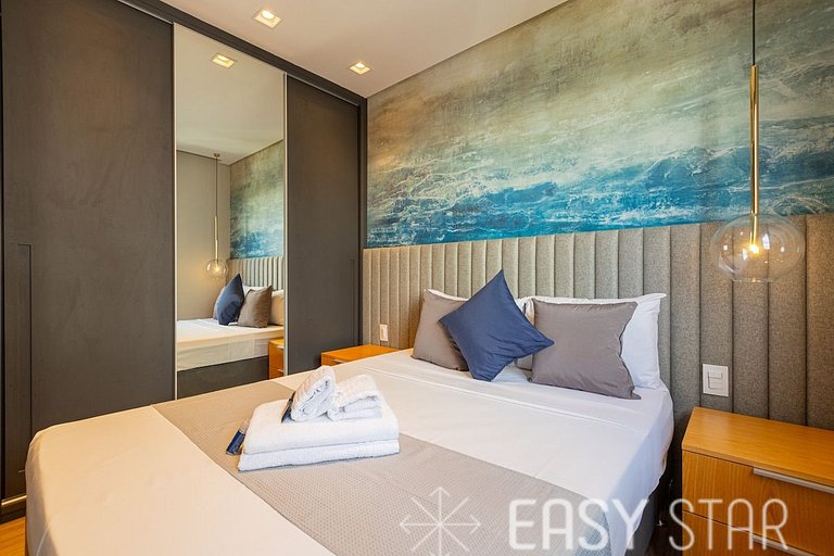 Luxuoso apartamento iluminado 2 quartos Pinheiros
