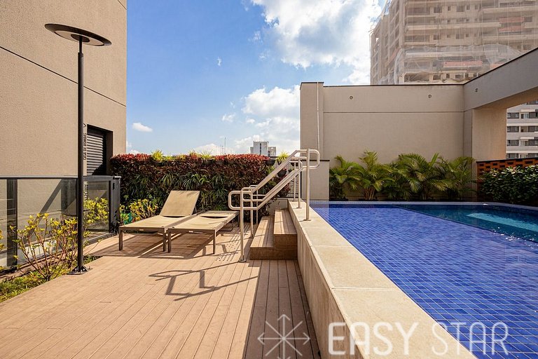 Luxuoso apartamento iluminado 2 quartos Pinheiros