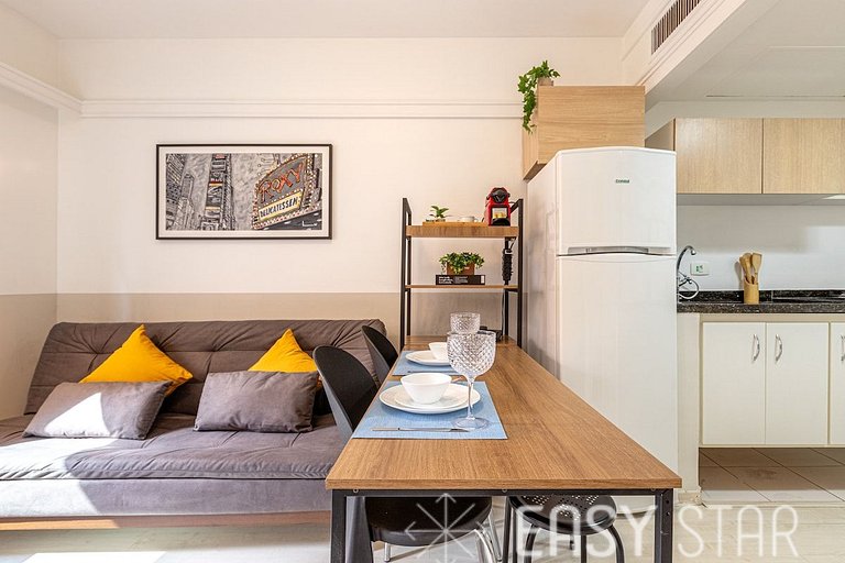 Easy Star - Lindo e aconchegante Flat no Jardins - WP01H
