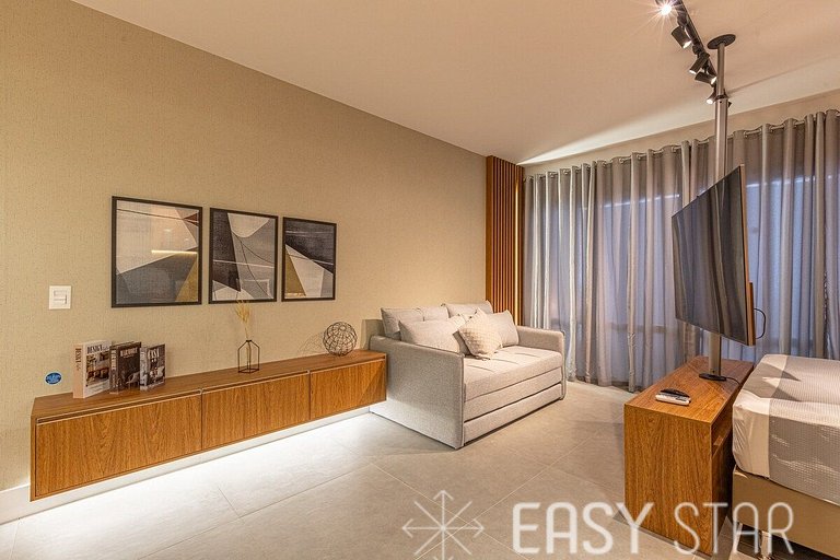 Easy Star - Lindo studio C/Vaga no Campo Belo - AH03I