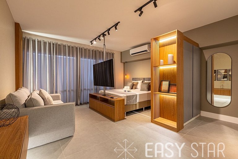 Easy Star - Lindo studio C/Vaga no Campo Belo - AH03I