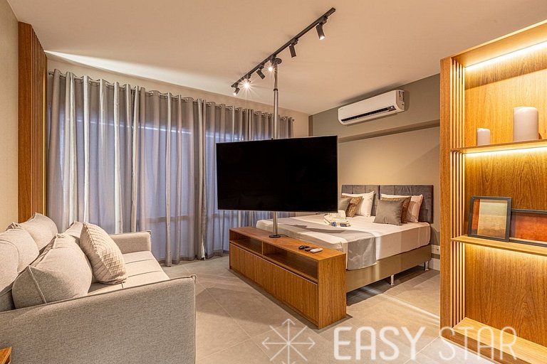 Easy Star - Lindo studio C/Vaga no Campo Belo - AH03I