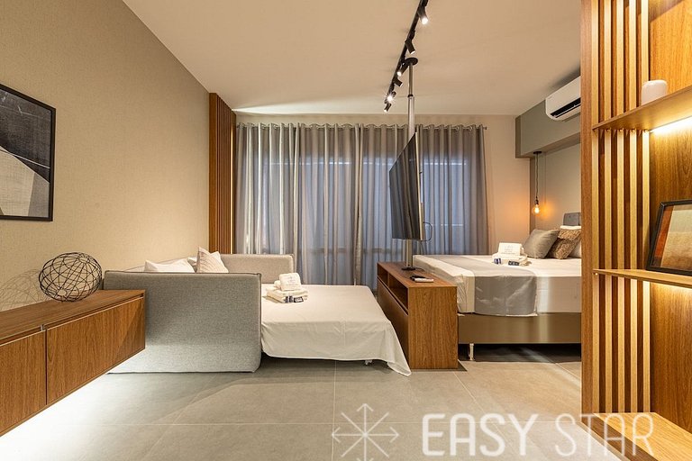 Easy Star - Lindo studio C/Vaga no Campo Belo - AH03I