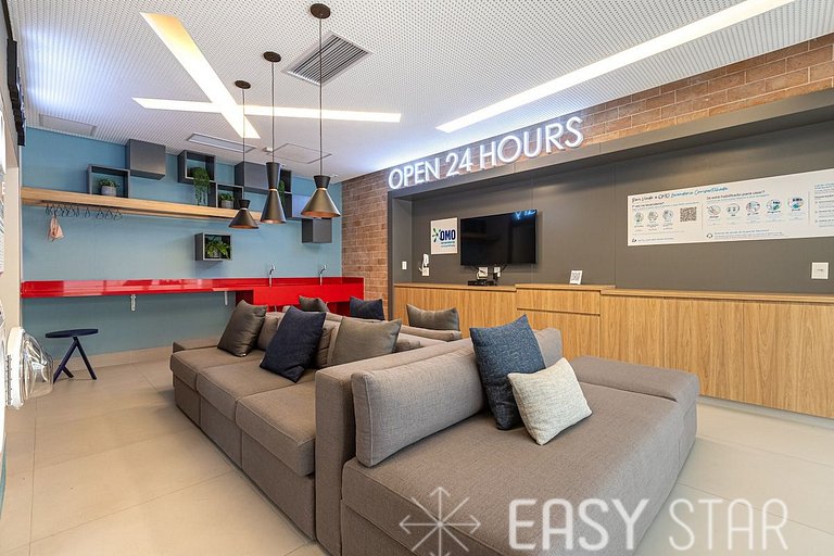 Easy Star - Lindo studio C/Vaga no Campo Belo - AH03I