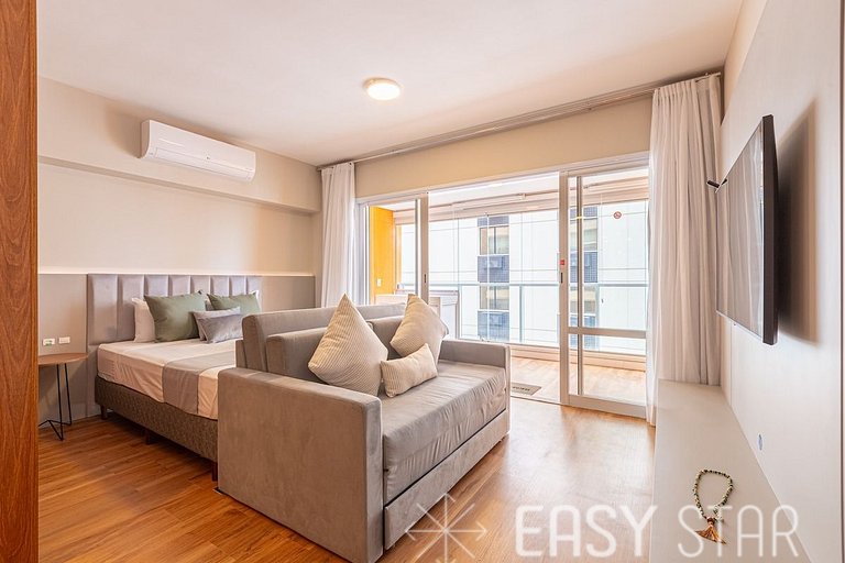 Easy Star - Studio sofisticado C/Vaga no Campo Belo - AH06I