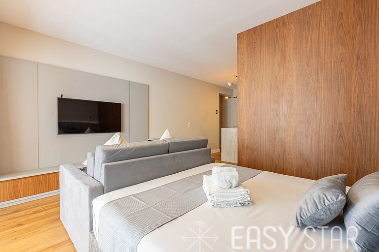 Easy Star - Studio sofisticado C/Vaga no Campo Belo - AH06I