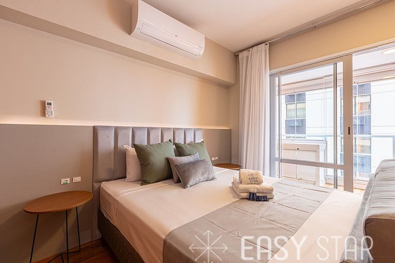 Easy Star - Studio sofisticado C/Vaga no Campo Belo - AH06I