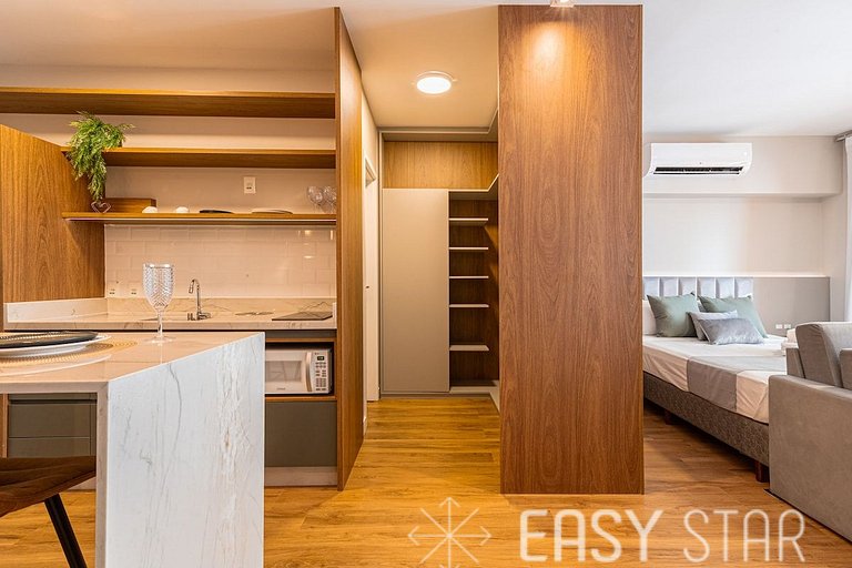 Easy Star - Studio sofisticado C/Vaga no Campo Belo - AH06I