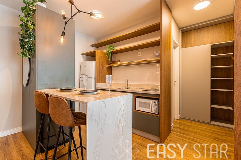 Easy Star - Studio sofisticado C/Vaga no Campo Belo - AH06I