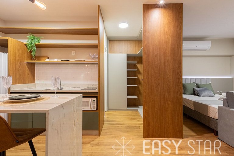 Easy Star - Studio sofisticado C/Vaga no Campo Belo - AH06I