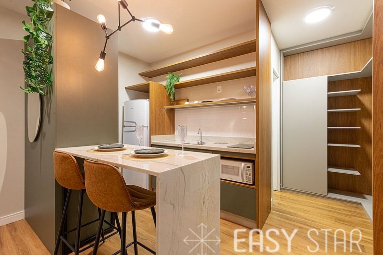 Easy Star - Studio sofisticado C/Vaga no Campo Belo - AH06I