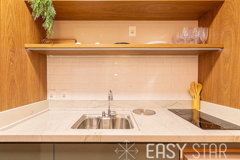 Easy Star - Studio sofisticado C/Vaga no Campo Belo - AH06I