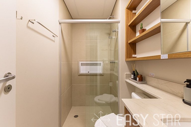 Easy Star - Studio sofisticado C/Vaga no Campo Belo - AH06I