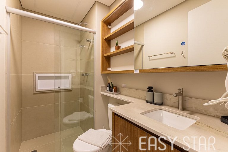 Easy Star - Studio sofisticado C/Vaga no Campo Belo - AH06I